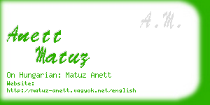 anett matuz business card